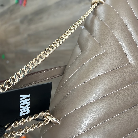 DKNY New Veronica Large Shoulder Bag Clay Gray Crossbody Purse Handbag - Picture 14 of 17